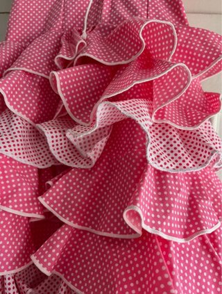 Traje flamenca rosa con lunares