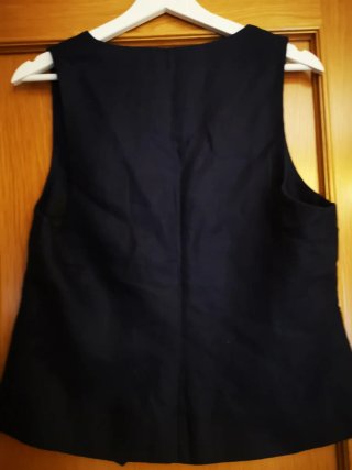 Traje de Chaleco y pantalón, Zara Lino Azul Marino
