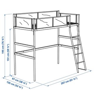 Letto a castello Ikea con barriera protettiva