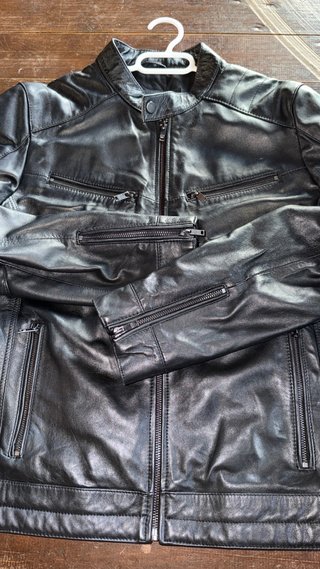 Cazadora Piel Green Coast Negra