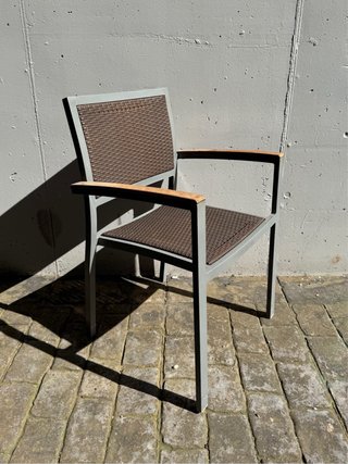 Sillón terraza jardín aluminio ratán apilable lujo