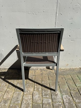 Sillón terraza jardín aluminio ratán apilable lujo