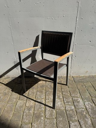 Sillón terraza jardín aluminio ratán apilable lujo