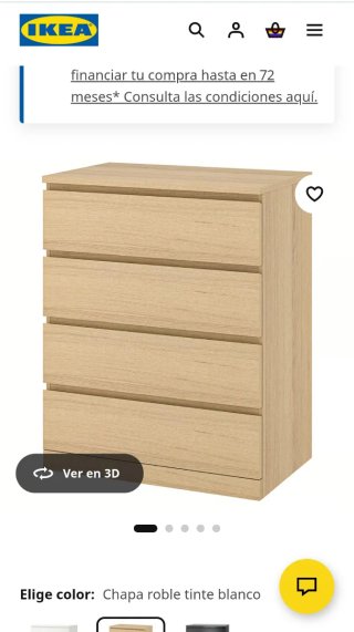 Cómoda MALM de IKEA. 4 Cajones.
