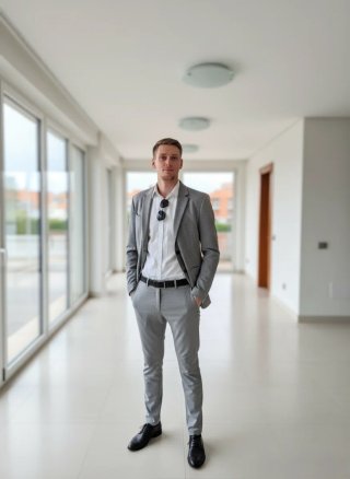 Traje Zara Gris Moderno