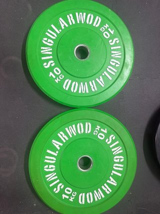 Discos de pesas verdes 10kg (2 unidades)
