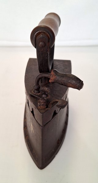 Plancha Antigua de Carbón - Hierro y Madera