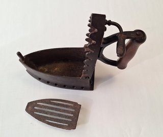 Plancha Antigua de Carbón - Hierro y Madera