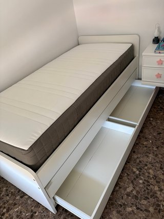 Cama nido IKEA SLÄKT blanca 90x200 cm