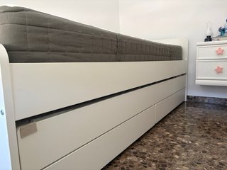 Cama nido IKEA SLÄKT blanca 90x200 cm