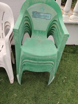 Lote 12 Sillas Jardín Plástico