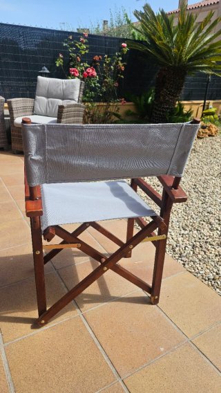 4 Sillas Director Plegable Madera y Tela