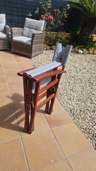 4 Sillas Director Plegable Madera y Tela