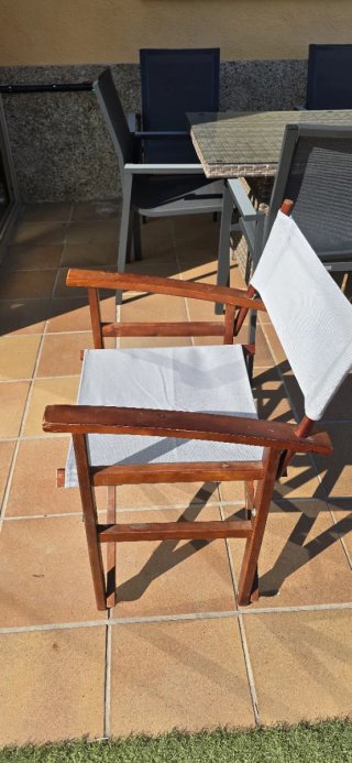 4 Sillas Director Plegable Madera y Tela