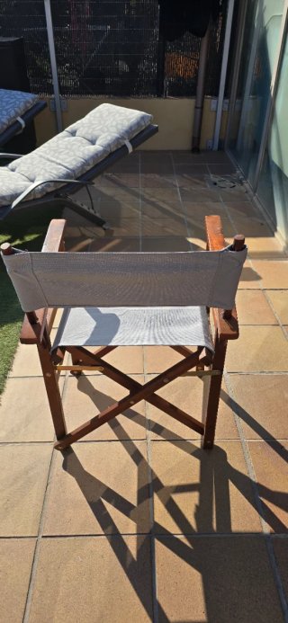 4 Sillas Director Plegable Madera y Tela
