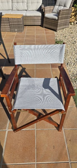4 Sillas Director Plegable Madera y Tela