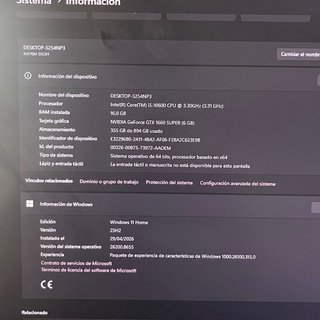 PC Gaming - Perfecto estado - i5 GTX 1660 16GB RAM