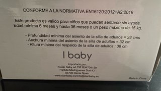 Trona de viaje portátil I-baby - De 6 a 36 meses.