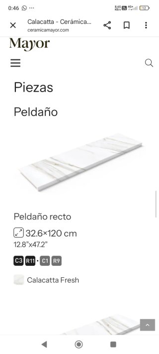 Peldaño escalón mármol antideslizante