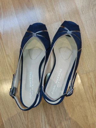 Zapatos Juan Maestre Azul y Plateado