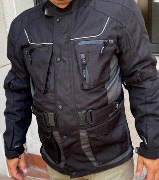 Chaqueta de moto negra Piton