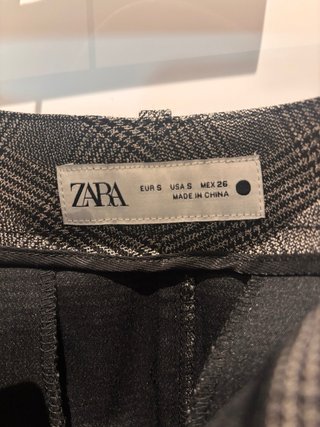 Falda larga Zara cuadros gris Talla S