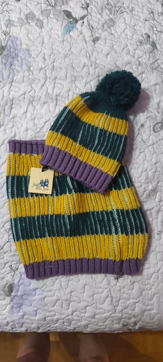 Gorro y braga cuello Jo&Mr.Joe a rayas