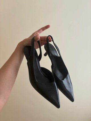 Zapatos Slingback Tacón Negro talla 37