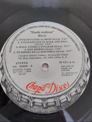Vinilo Moris - Mundo Moderno