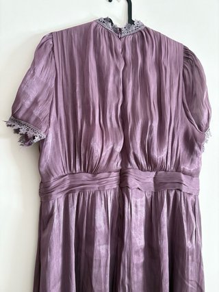 Vestido longo roxo decote gota