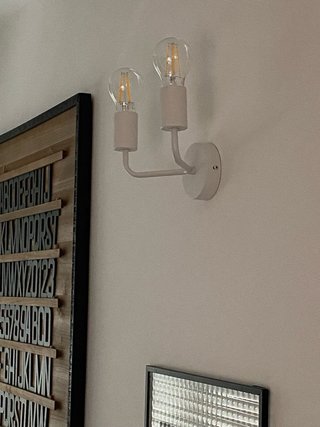 Aplique moderno metal doble blanco