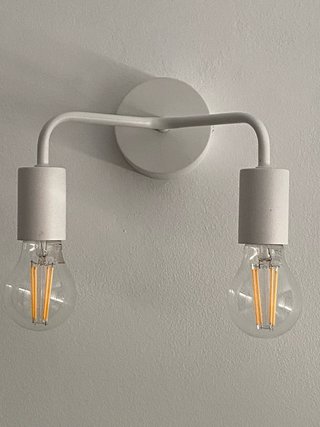 Aplique moderno metal doble blanco