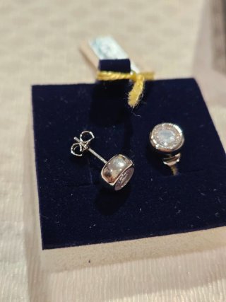 Pendientes Plata 925 Circonita Blanca Nuevos