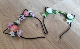Diadema orejas gato flores -infantil-