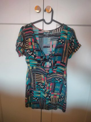Vestido estampado multicolor mini