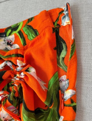 Falda Short Estampada Floral Naranja
