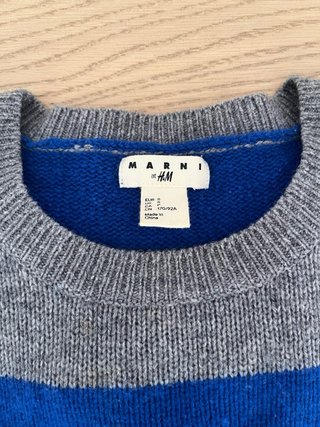 Jersey Marni x H&M Cachemira Rayas Azul Gris