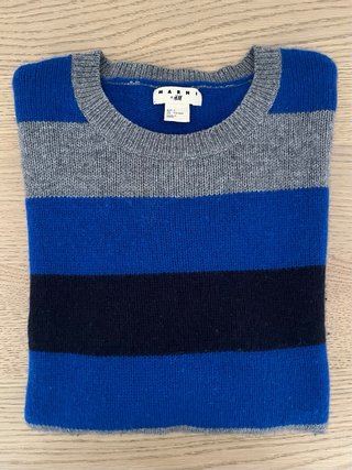 Jersey Marni x H&M Cachemira Rayas Azul Gris