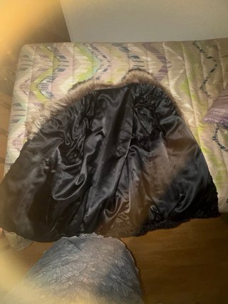 Abrigo de astracán con cuello de pelo Talla XL