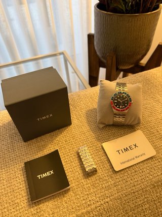 Timex Q GMT Pepsi 38mm - Nuevo - Set Completo