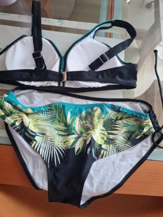 Bikini tropical verde y azul 40, 42