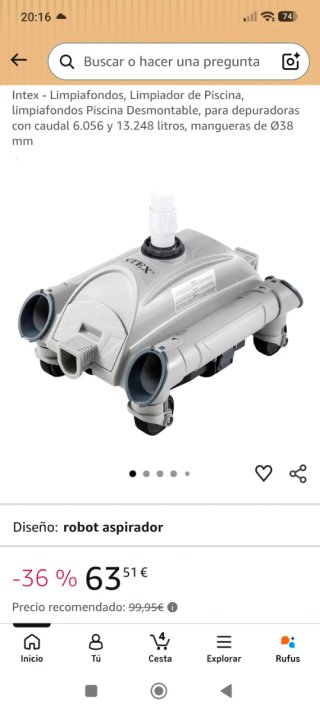 Limpiafondos Intex