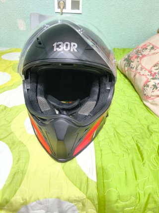 Casco Moto Integral 130R Negro/Rojo
