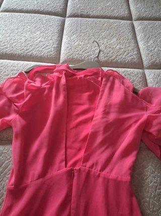 Vestido fiesta rosa volantes