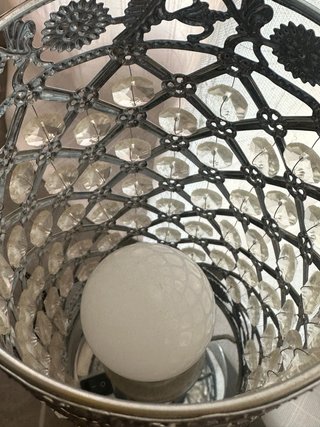 Lámpara Mesa Cristal Plata