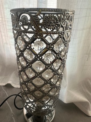 Lámpara Mesa Cristal Plata