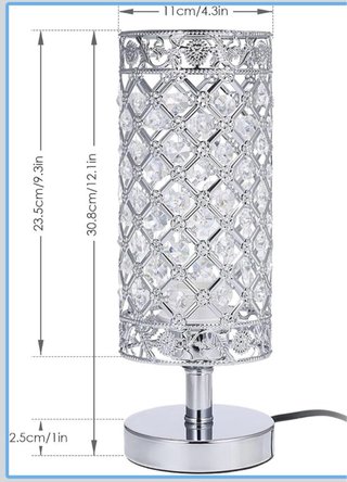 Lámpara Mesa Cristal Plata