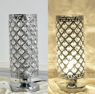 Lámpara Mesa Cristal Plata