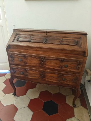 Ribalta in legno con cassetti vintage
