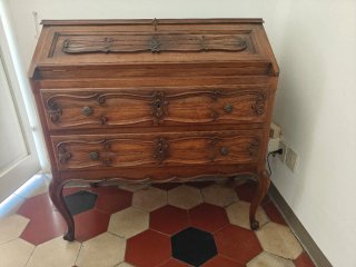 Ribalta in legno con cassetti vintage
